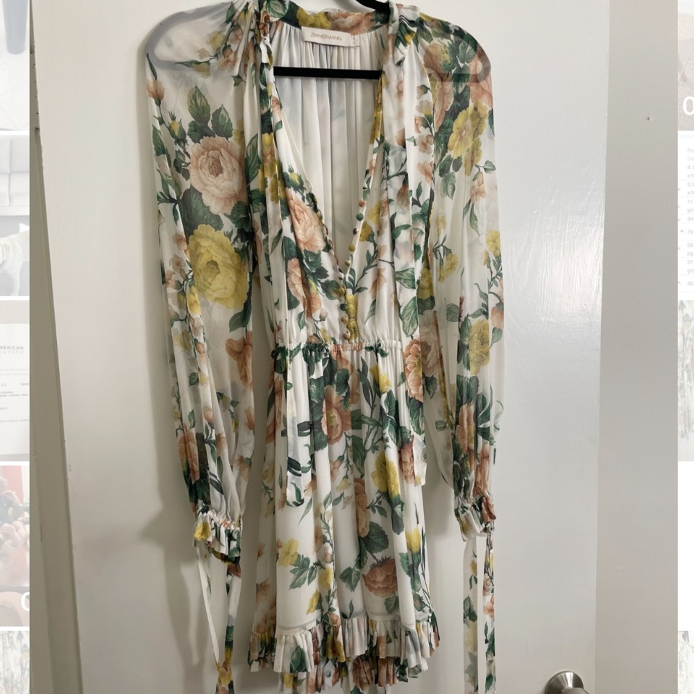 Zimmermann Zippy Floral Romper Playsuit Jumpsuit Size 1 - Picture 5 of 7